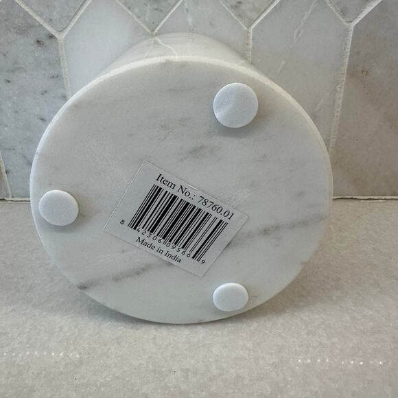 White Marble Candle Vessel Home Decor Vase New - Picture 2 of 4